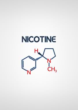 Nicotine Molecular Structure White
