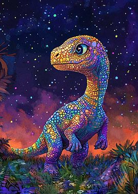 Rainbow Dinosaur Stars