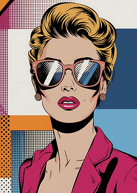Pop Art Woman in Sunglasses