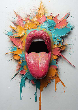 Abstract Mouth with Paint