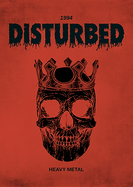 Disturbed Heavy Metal Skull Poster