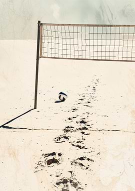 Volleyball Net on Beach