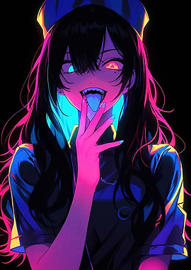 Neon Anime Girl