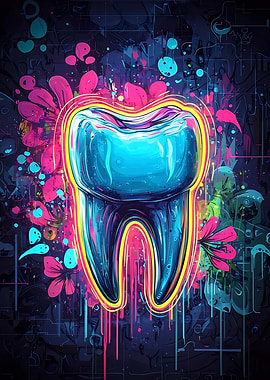 Neon Graffiti Tooth