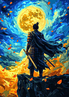 Samurai Under Full Moon