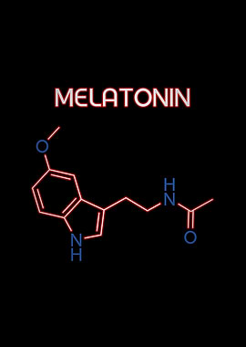 Melatonin Molecular Structure Black