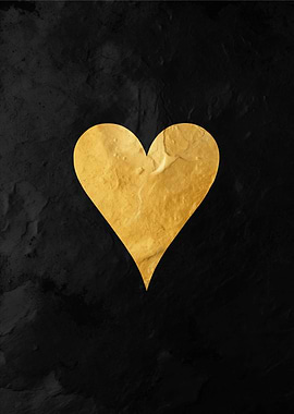Gold Heart on Black