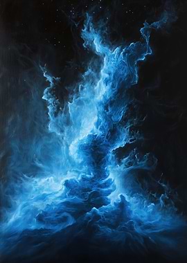 Blue Nebula Painting