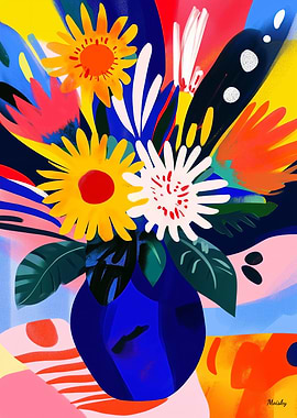 Vivid Fauvist Vision of Sunflowers
