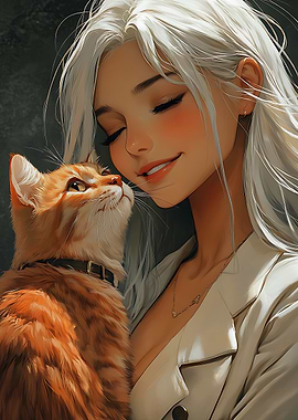Serene Bond with Orange Cat