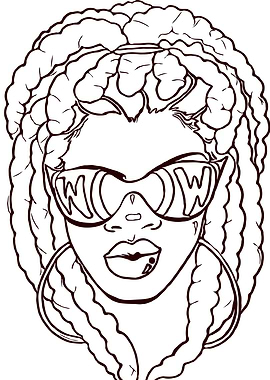 Woman with Braids and Sunglasses