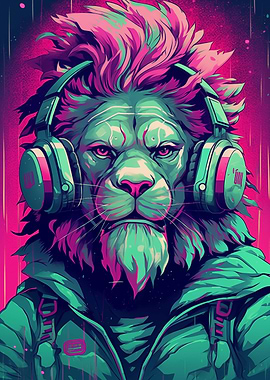Cyberpunk Lion