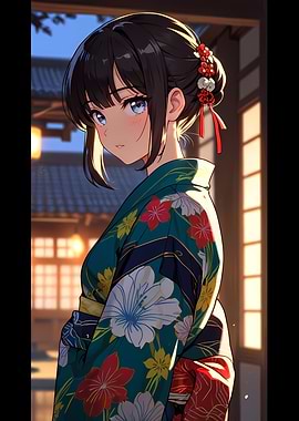 Anime Girl in Kimono