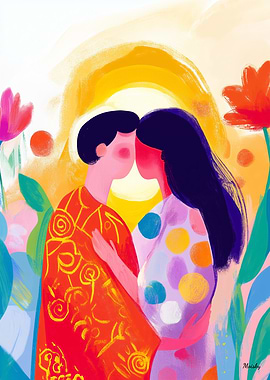 Vivid Fauvist Vision of The Kiss