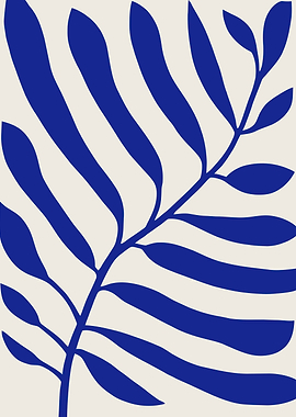 Blue Leaf Silhouette