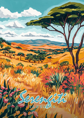 Serengeti Landscape Painting