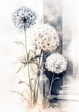 Flower Blue White Allium