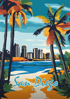 San Diego Cityscape Poster