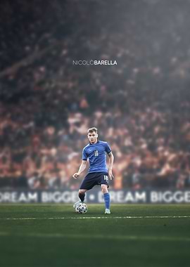 Nicolò Barella Soccer Action