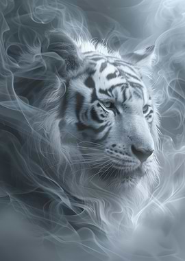White Tiger in Smoke