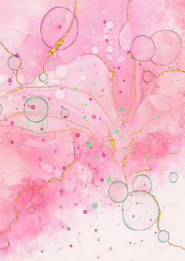 Abstract Pink & Gold Art