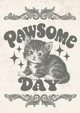 Pawsome Day Kitten Poster