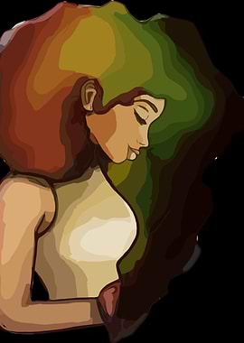 Woman with Green Hair