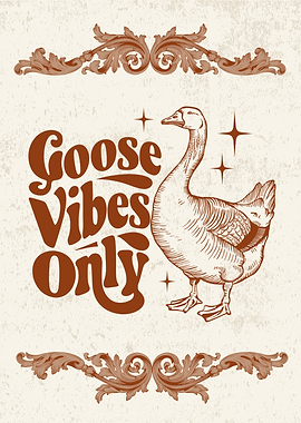 Vintage Goose Illustration Funny Pun