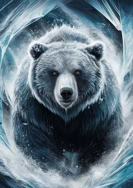 Grizzly Bear Breaking Ice