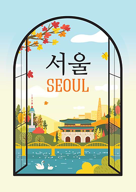 Seoul Cityscape Window View