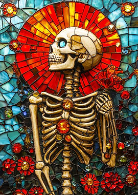Stained Glass Skeleton