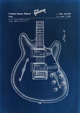 Gibson Guitar Patent Blueprint