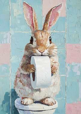 Bunny with Toilet Paper