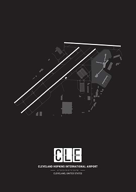 Cleveland Hopkins International Airport Map Print