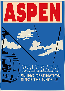 Aspen Colorado Ski Poster