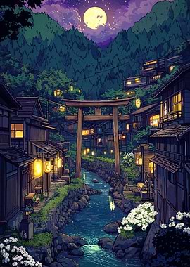Japanese Village Night