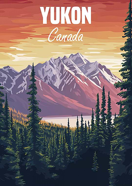 Yukon Canada Mountain Landscape Poster