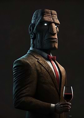 Stone Man with Wine