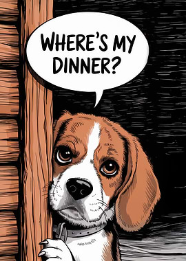 Peeking Hungry Beagle