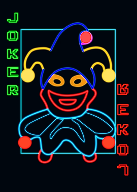 Neon Joker Card