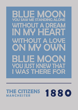 Blue Moon Lyrics Print