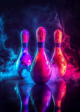 Neon Bowling Pins