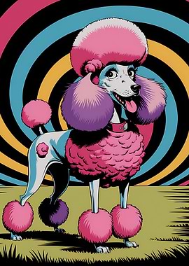 Psychedelic Poodle pop art