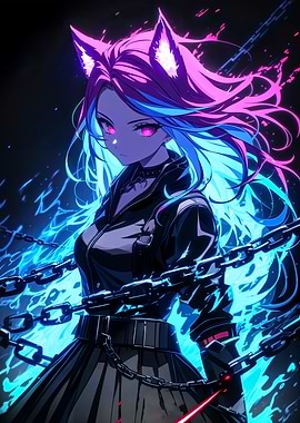 Anime Girl with wolf ears