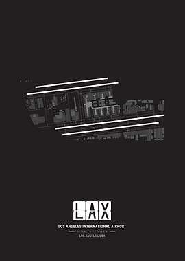 Los Angeles International Airport Map Print