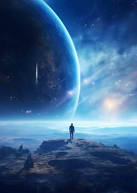 Lone Figure in Space