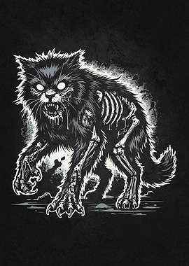 Zombie Cat Halloween Cartoon