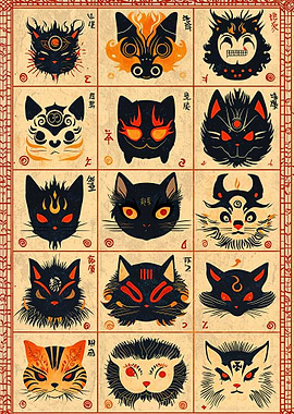 Japanese Cat Masks