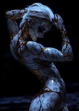 Marble and Gold Figure