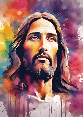 Jesus Christ Watercolor Portrait